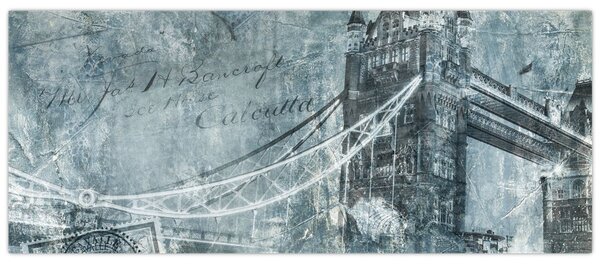 Slika - Tower Bridge v hladnih tonih (120x50 cm)