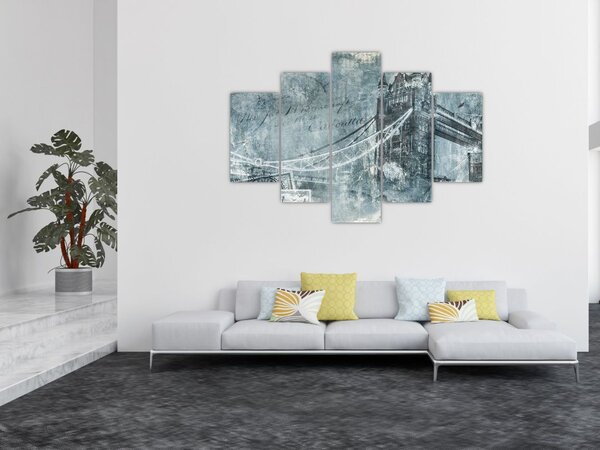 Slika - Tower Bridge v hladnih tonih (150x105 cm)