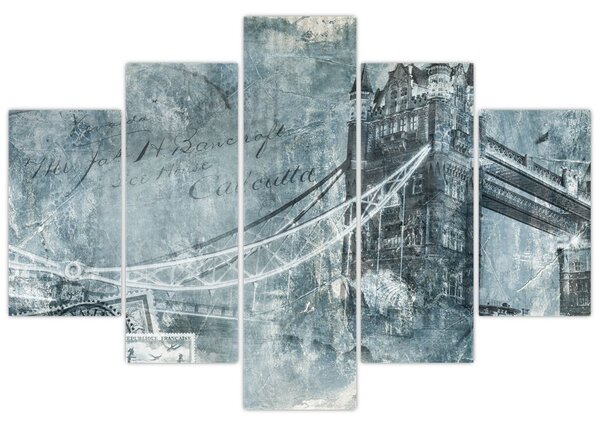 Slika - Tower Bridge v hladnih tonih (150x105 cm)
