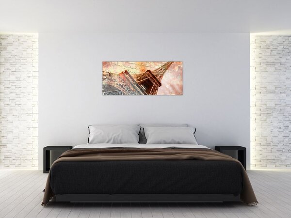 Slika - Eifflov stolp v vintage slogu (120x50 cm)