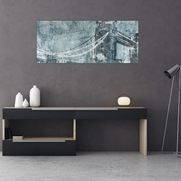 Slika - Tower Bridge v hladnih tonih (120x50 cm)
