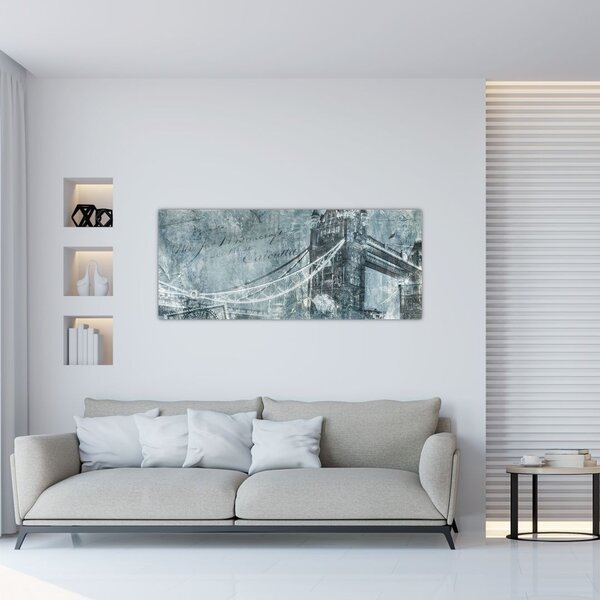 Slika - Tower Bridge v hladnih tonih (120x50 cm)
