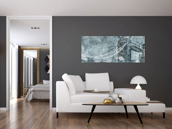Slika - Tower Bridge v hladnih tonih (120x50 cm)