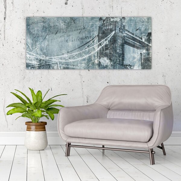 Slika - Tower Bridge v hladnih tonih (120x50 cm)