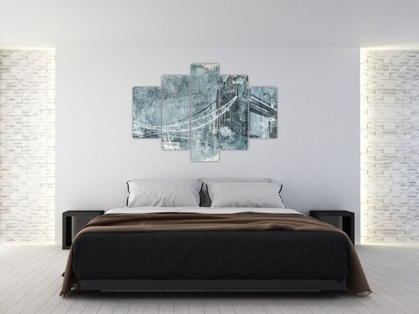 Slika - Tower Bridge v hladnih tonih (150x105 cm)