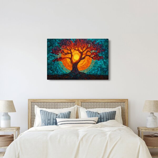 Slika - Stablo života i sunce u mozaiku (90x60 cm)