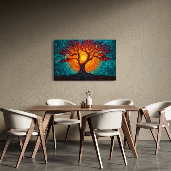 Slika - Stablo života i sunce u mozaiku (90x60 cm)