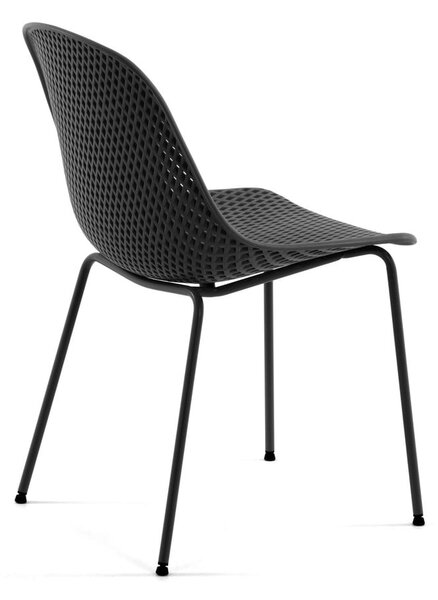 Tamno siva metalna vrtna stolica Quinby – Kave Home