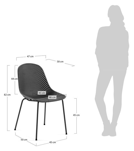 Tamno siva metalna vrtna stolica Quinby – Kave Home