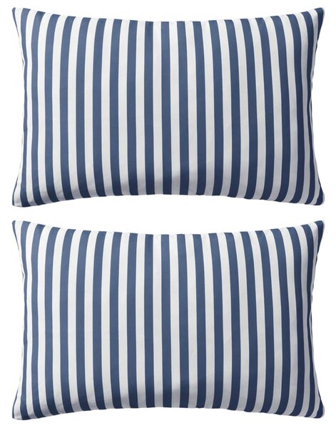 VidaXL Vrtni jastuci s prugastim uzorkom 2 kom 60 x 40 cm mornarsko plavi