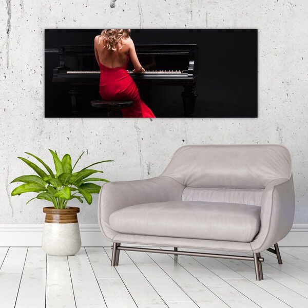 Slika ženske, ki igra klavir (120x50 cm)