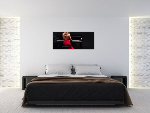 Slika ženske, ki igra klavir (120x50 cm)