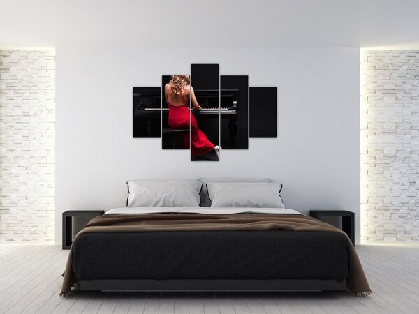 Slika ženske, ki igra klavir (150x105 cm)