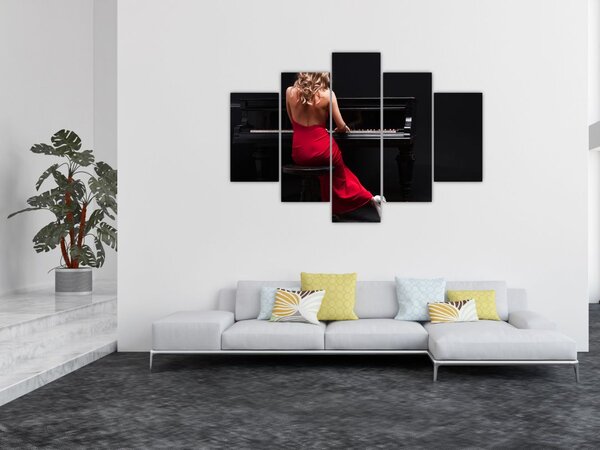 Slika ženske, ki igra klavir (150x105 cm)
