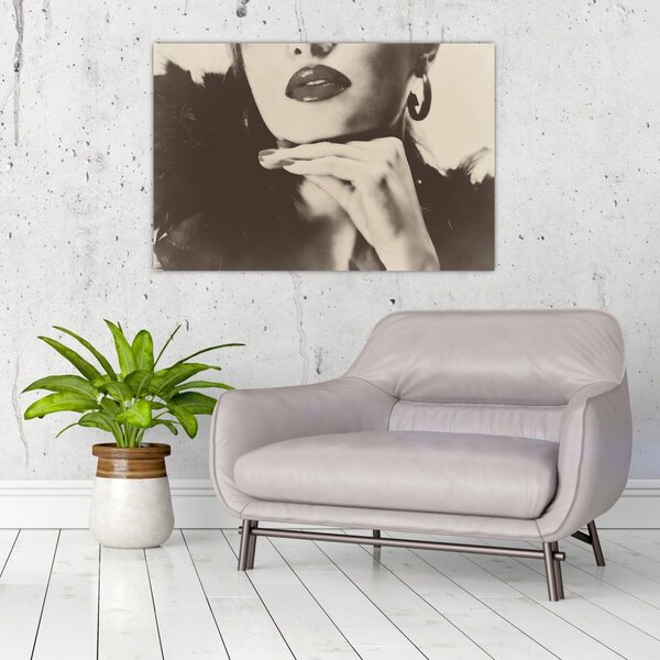 Slika - Vintage fotografija ženske (90x60 cm)