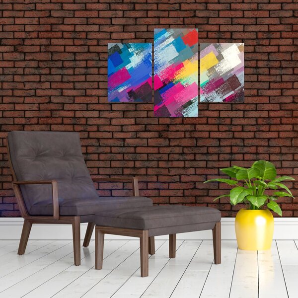 Slika - Barvne poteze s čopičem (90x60 cm)