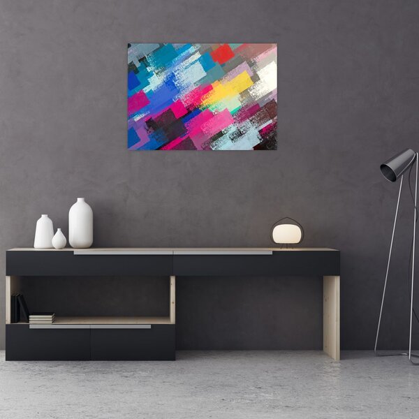 Slika - Barvne poteze s čopičem (70x50 cm)