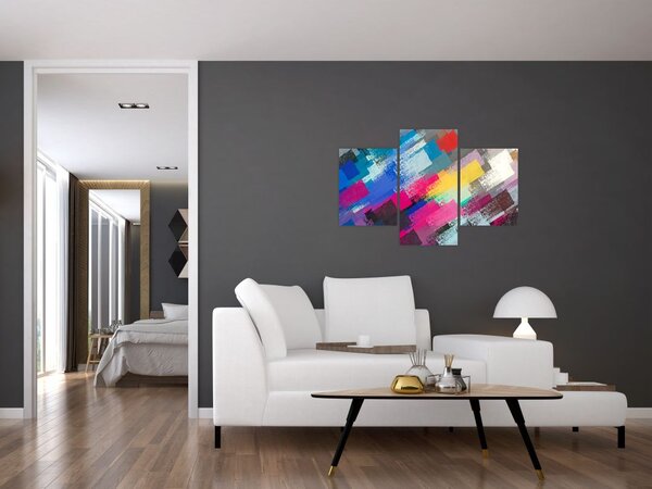 Slika - Barvne poteze s čopičem (90x60 cm)