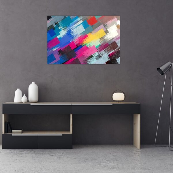 Slika - Barvne poteze s čopičem (90x60 cm)