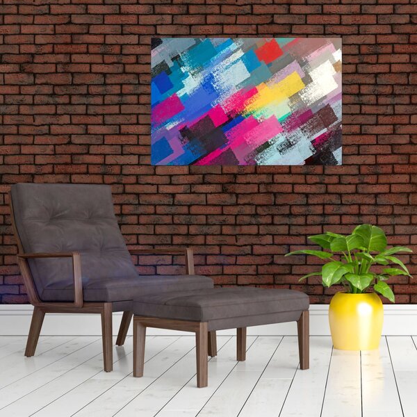 Slika - Barvne poteze s čopičem (90x60 cm)