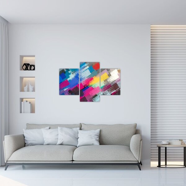 Slika - Barvne poteze s čopičem (90x60 cm)