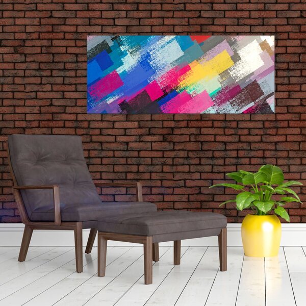 Slika - Barvne poteze s čopičem (120x50 cm)