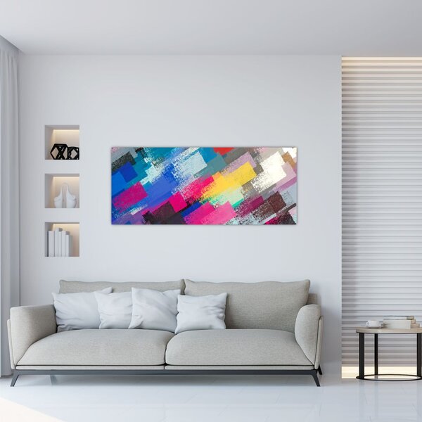 Slika - Barvne poteze s čopičem (120x50 cm)