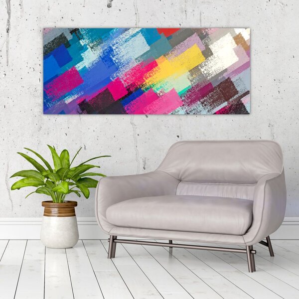Slika - Barvne poteze s čopičem (120x50 cm)