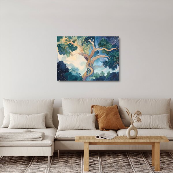 Staklena slika – Svemirsko drvo (70x50 cm)