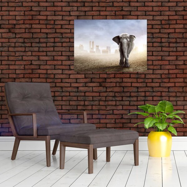Slika - Sloni v velikem mestu (70x50 cm)