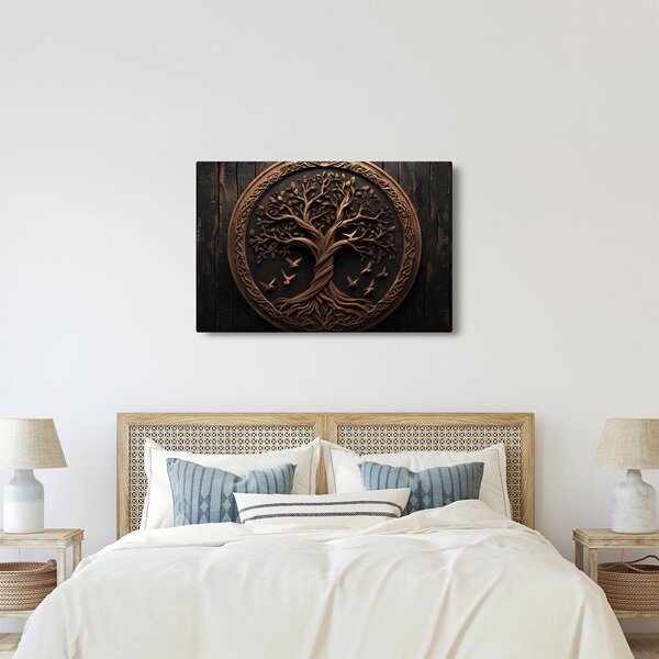 Slika – Drveno drvo života (90x60 cm)
