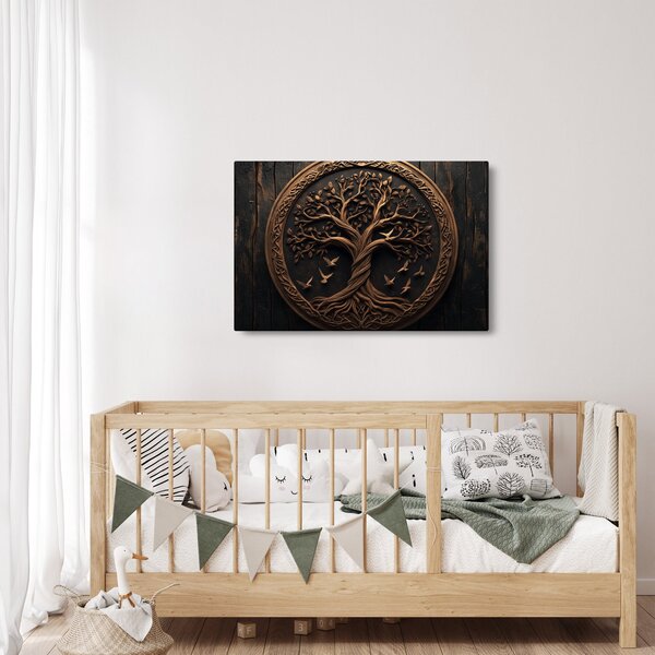 Slika – Drveno drvo života (90x60 cm)