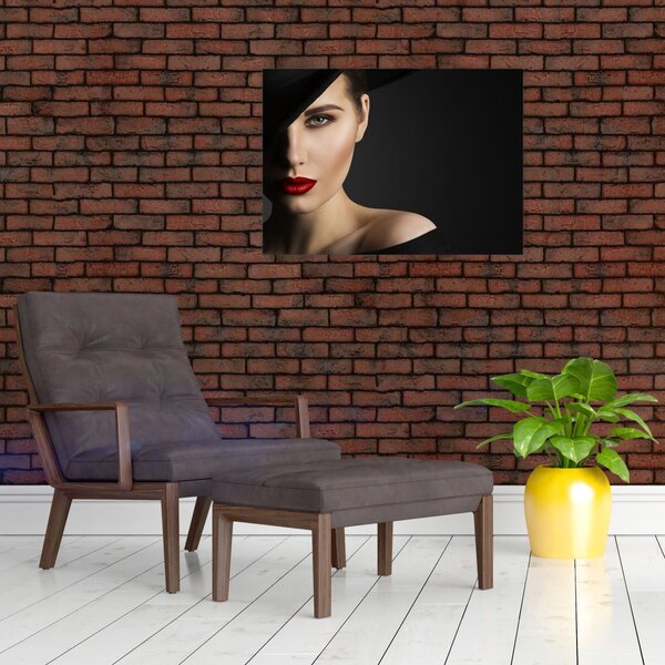 Slika - Portret ženske v klobuku (70x50 cm)