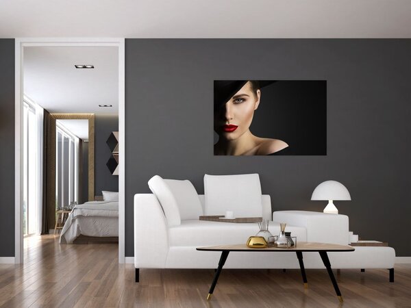 Slika - Portret ženske v klobuku (90x60 cm)
