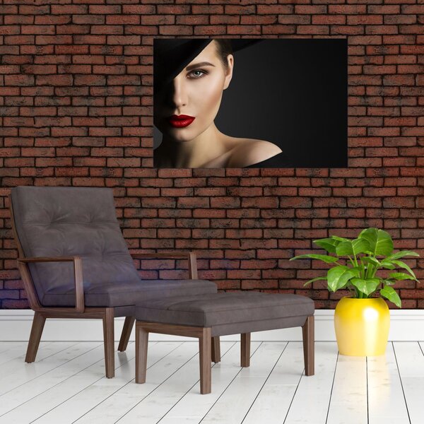 Slika - Portret ženske v klobuku (90x60 cm)