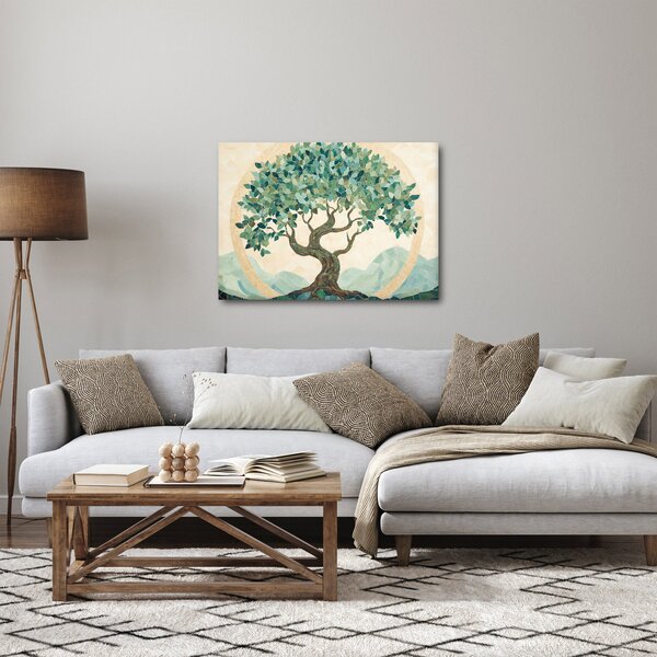 Slika – Elegantna mozaika s drvetom (70x50 cm)