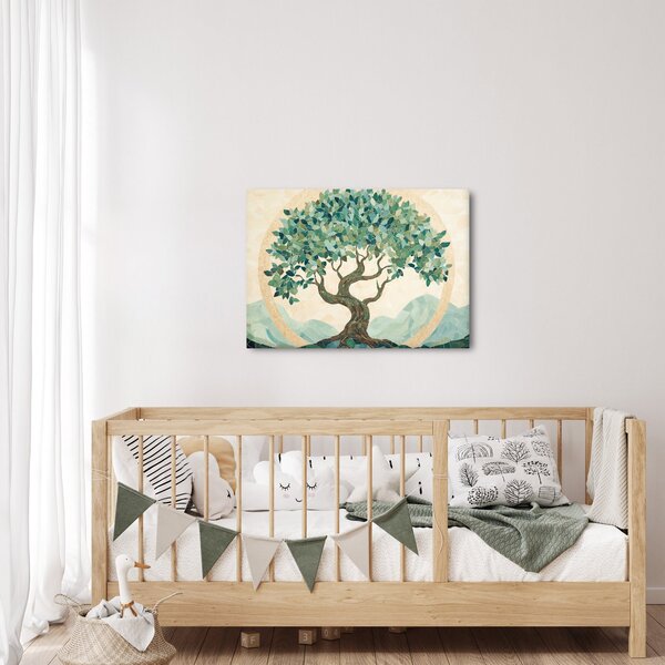 Slika – Elegantna mozaika s drvetom (70x50 cm)
