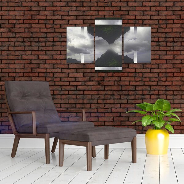 Slika - Gore na Islandiji, geometrijski kolaž (90x60 cm)