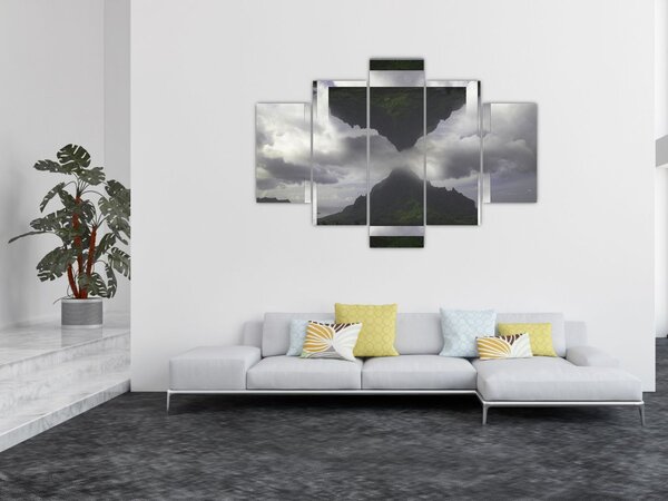 Slika - Gore na Islandiji, geometrijski kolaž (150x105 cm)