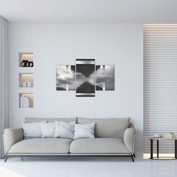 Slika - Gore na Islandiji, geometrijski kolaž (90x60 cm)