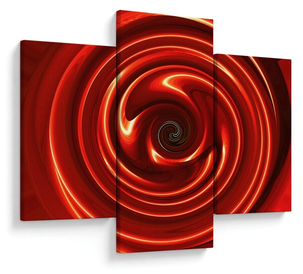 Apstraktna slika - crvena spirala (90x60 cm)