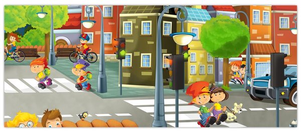 Slika - Otroško mesto (120x50 cm)