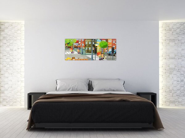 Slika - Otroško mesto (120x50 cm)