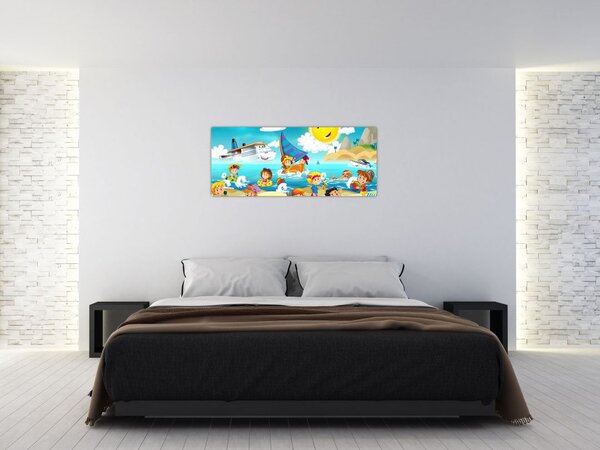 Slika - Dan na plaži (120x50 cm)