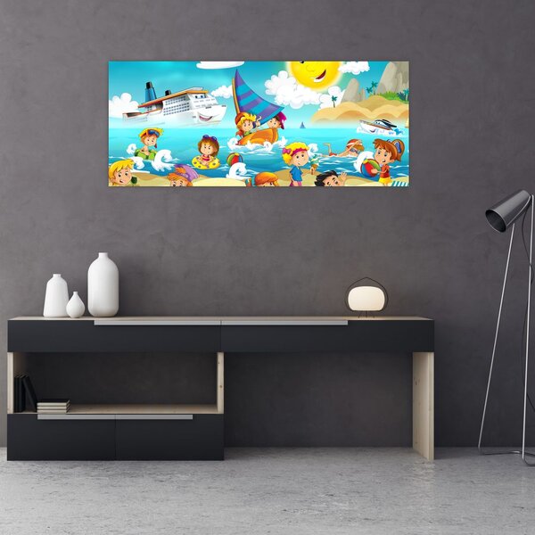 Slika - Dan na plaži (120x50 cm)