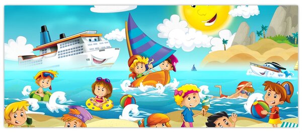 Slika - Dan na plaži (120x50 cm)