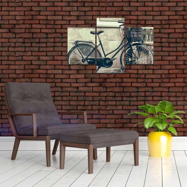 Slika - Staro kolo z rožami (90x60 cm)