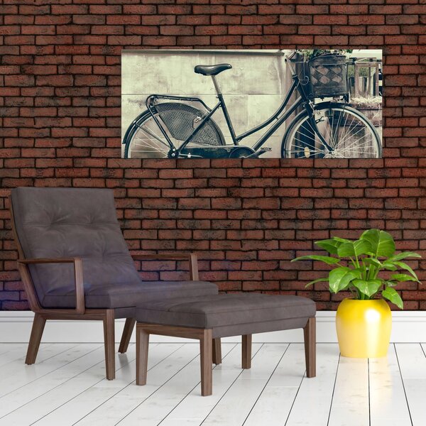 Slika - Staro kolo z rožami (120x50 cm)