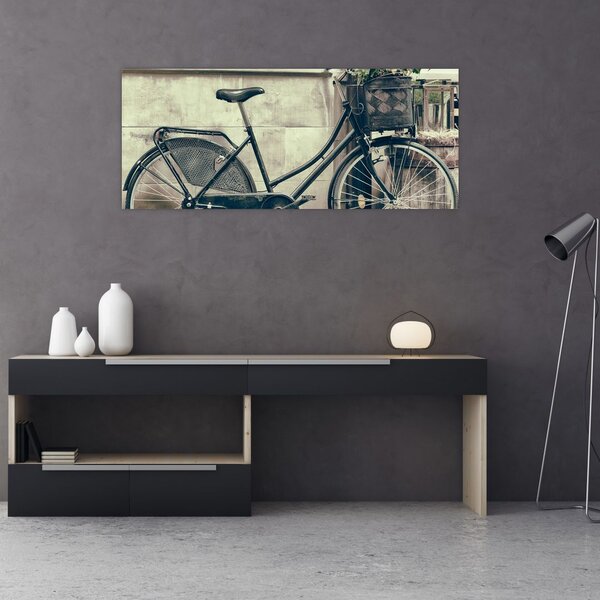 Slika - Staro kolo z rožami (120x50 cm)