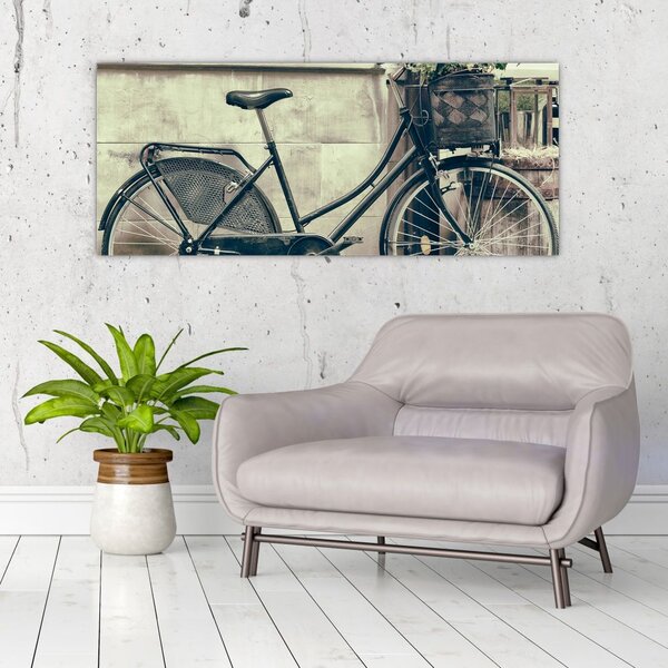 Slika - Staro kolo z rožami (120x50 cm)